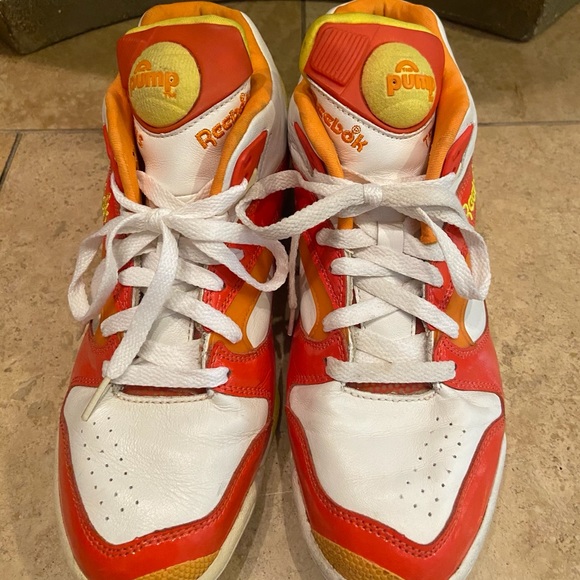Vintage 1989 Orange Reebok Court Victory pump Sz 9 - Picture 2 of 12
